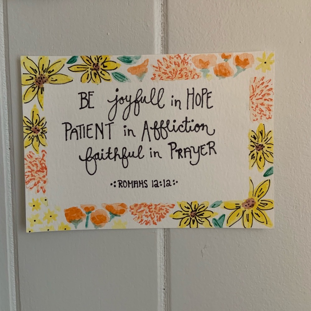 HAND PAINTED watercolor bible quote wall art